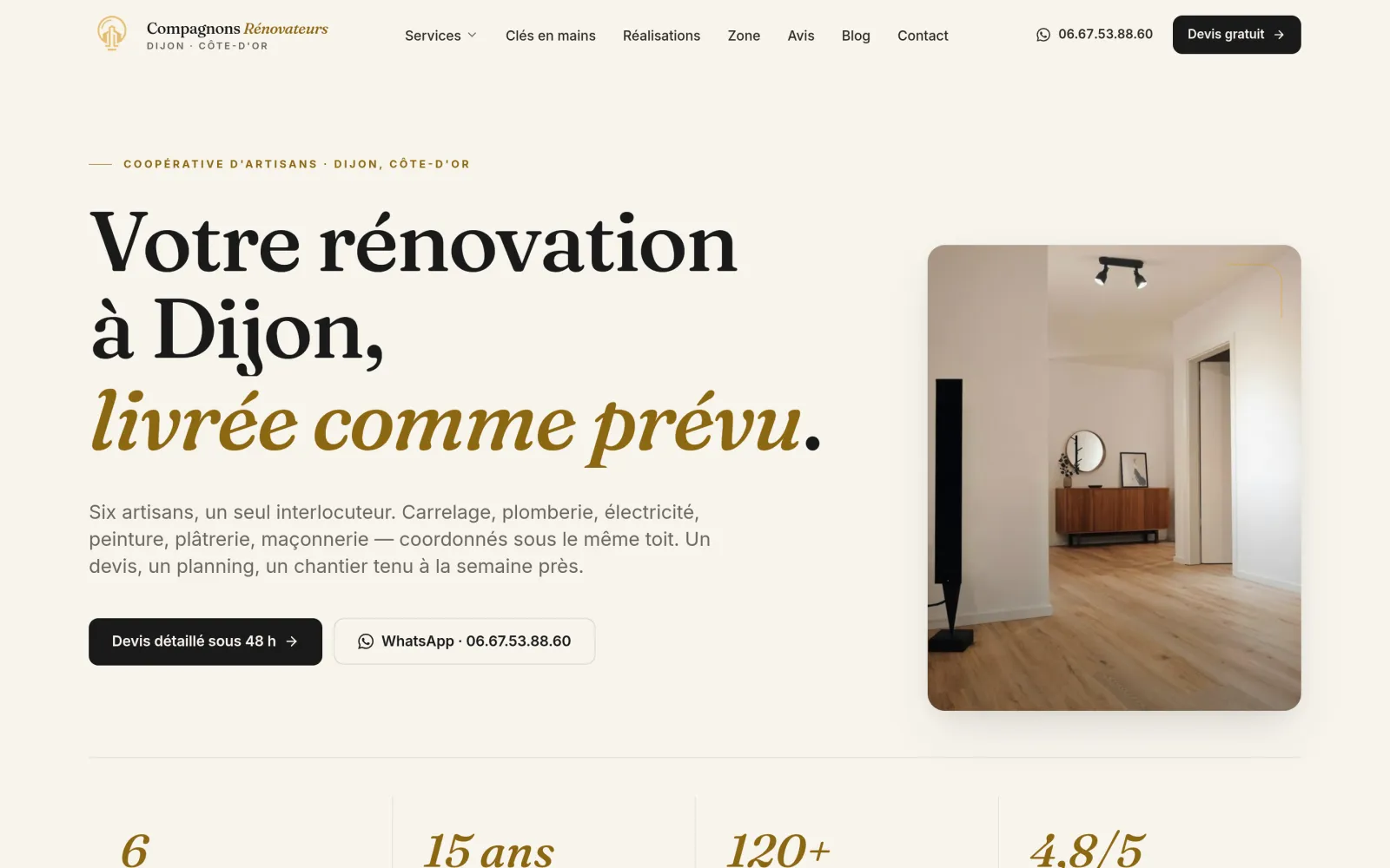 Aperçu du site Dijon Rénovation